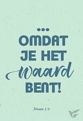 Productafbeelding: voorkant van Wenskaart omdat je het waard bent