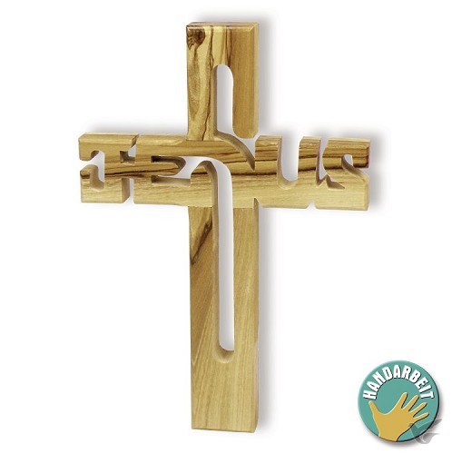 Productafbeelding: voorkant van Houten kruis Jesus 10.5x15cm