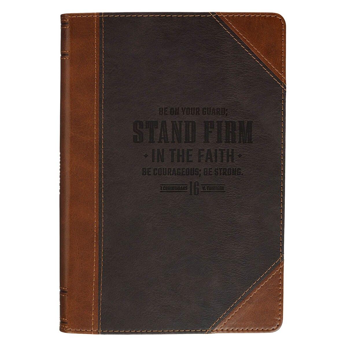 Productafbeelding: voorkant van Stand Firm 1 Cor. 16:13 Journal Classic Two-tone Brown