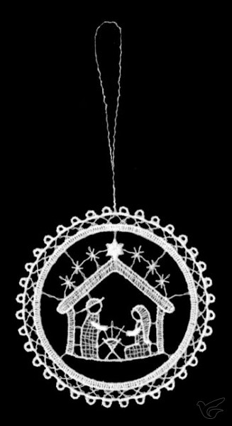 Productafbeelding: voorkant van Lace hanger Round with nativity
