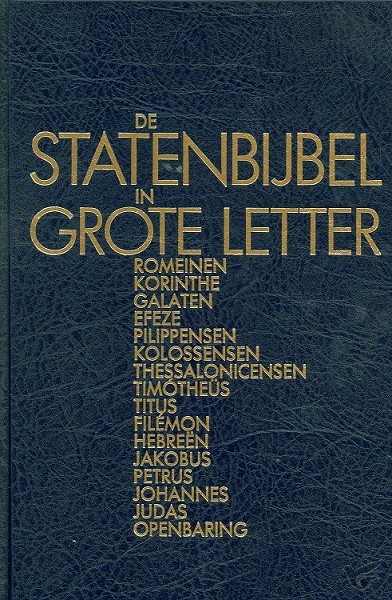 Productafbeelding: voorkant van Bijbel Statenbijbel in grote letter 8 Romeinen-Openbaring