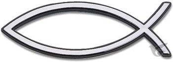 Productafbeelding: voorkant van Auto embleem 7cm zilver vis