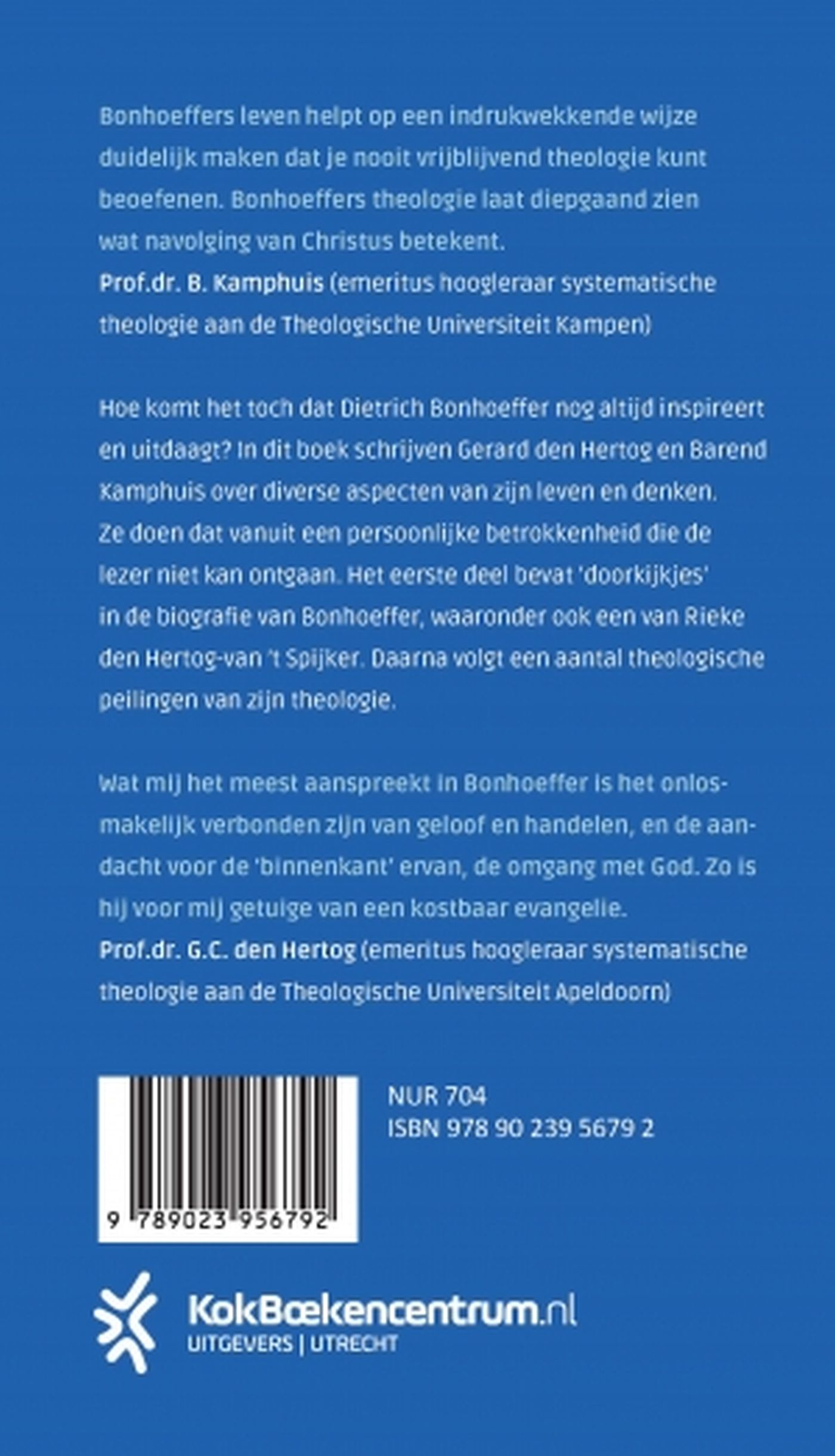Productafbeelding: achterkant van Geïnspireerd en uitgedaagd door Dietrich Bonhoeffer