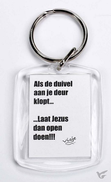 Productafbeelding: voorkant van Sleutelhanger als de duivel aan je deur