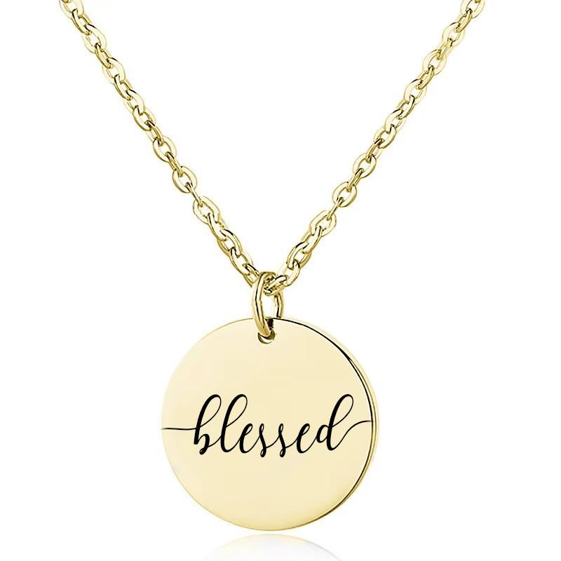 Productafbeelding: voorkant van Blessed necklace gold stainless steel