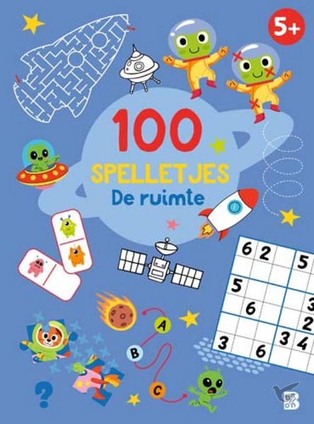 Productafbeelding: voorkant van 100 spelletjes: De ruimte 5+