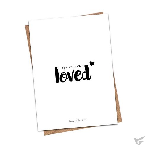 Productafbeelding: voorkant van Jeremia 31:3 (you are loved) zwart/wit