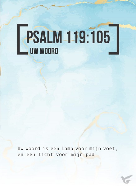 Productafbeelding: voorkant van Bijbeltekstkaart psalm 119:105 sv