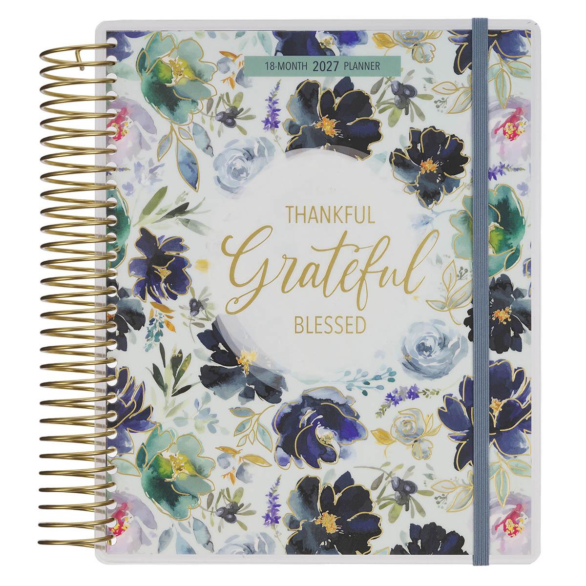 Productafbeelding: voorkant van Thankful Grateful Blessed 2027 Wire 18-Month Planner