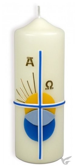 Productafbeelding: voorkant van Kaars  Alpha en Omega 17cm