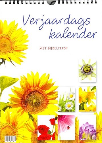 Productafbeelding: voorkant van Verjaardagskalender bloemen met tekst