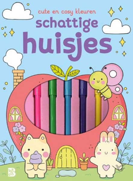 Productafbeelding: voorkant van Cute en cosy kleuren: Schattige huisjes