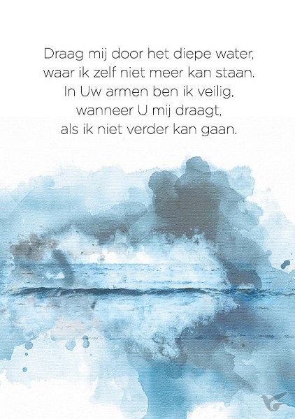 Productafbeelding: voorkant van Wenskaart Draag mij door het diepe water