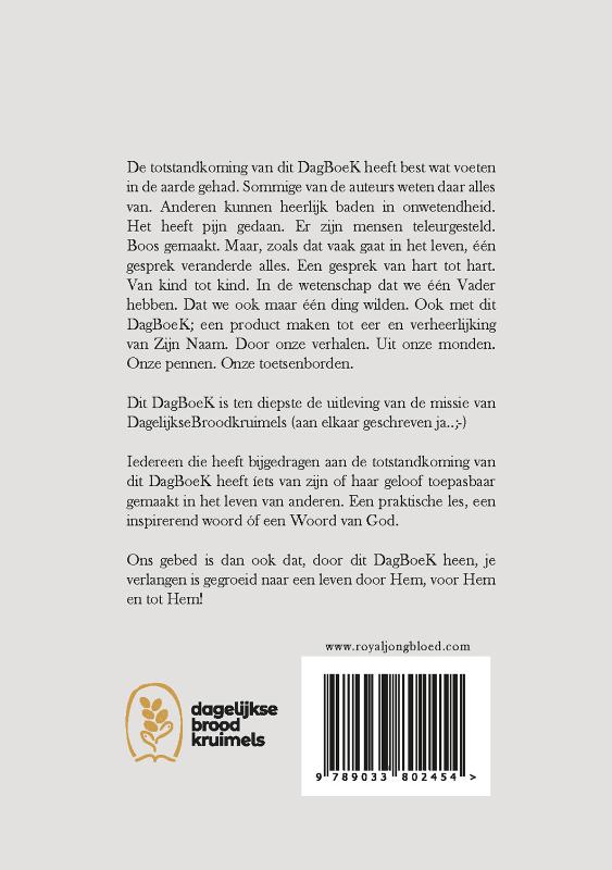 Productafbeelding: achterkant van Dagboek DagelijkseBroodkruimels