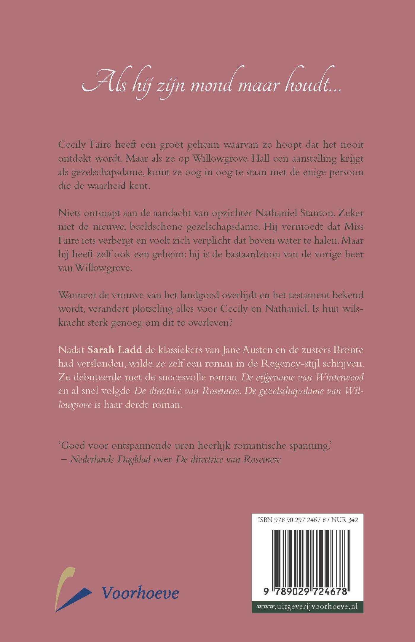 Productafbeelding: achterkant van De gezelschapsdame van Willowgrove