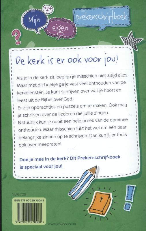 Productafbeelding: achterkant van Mijn eigen prekenschrijfboek
