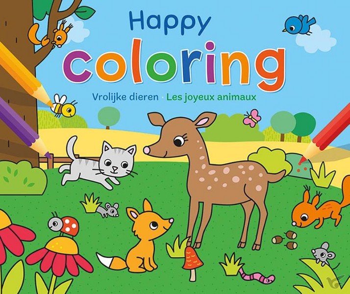 Productafbeelding: voorkant van Happy coloring - vrolijke dieren / happy