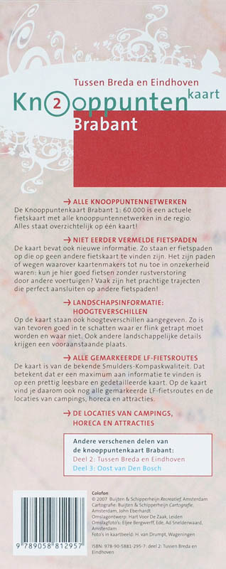 Productafbeelding: achterkant van Knooppuntenkaart Brabant 2
