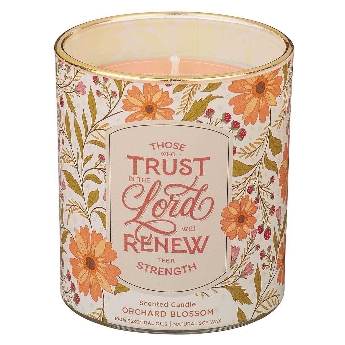 Productafbeelding: voorkant van Those Who Trust In The Lord Isa. 40:31 Glass Candle