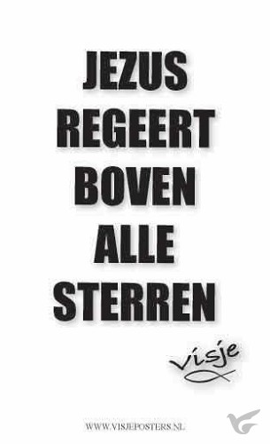 Productafbeelding: voorkant van Minikaart visje Jezus regeert boven alle