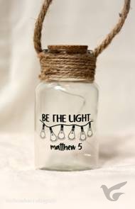 Productafbeelding: voorkant van Fles touw kurk licht Be the light