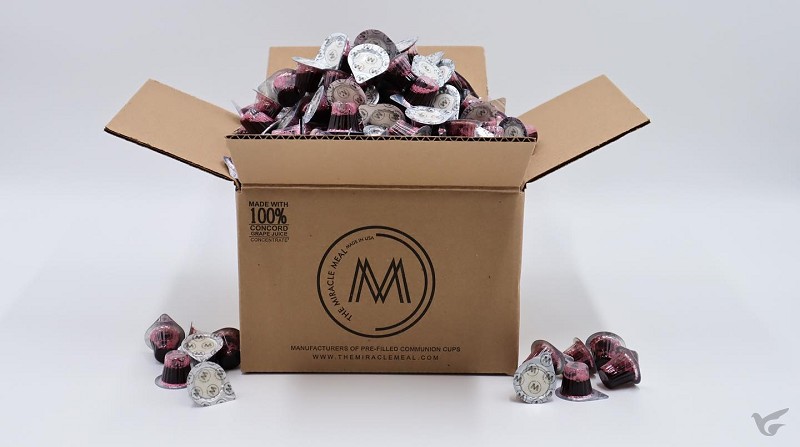 Productafbeelding: voorkant van Communion Cup 50x (Prefilled Juice & Wafer) Miracle Meal