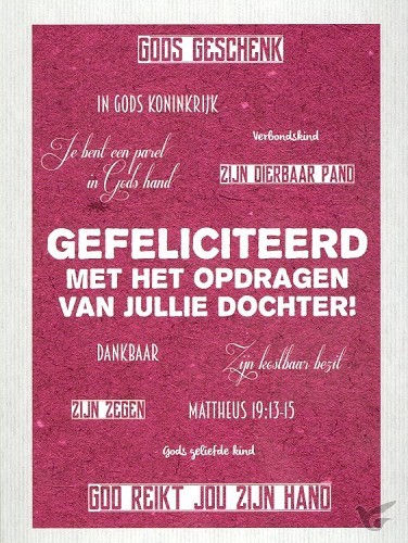 Productafbeelding: voorkant van Kaart gefeliciteerd opdragen dochter