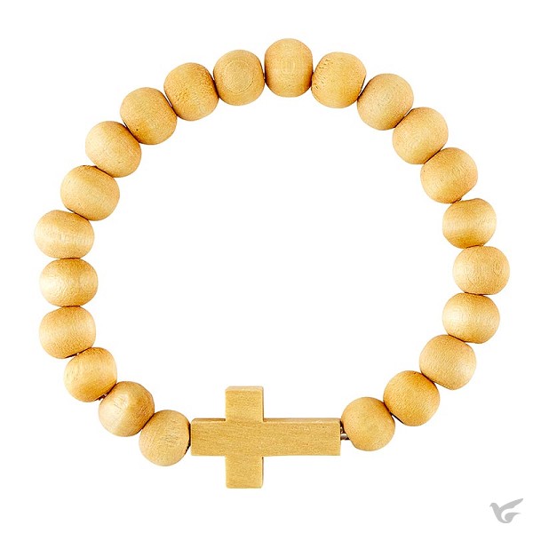 Productafbeelding: voorkant van Wood Bracelet Cross Natural