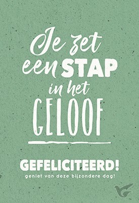Productafbeelding: voorkant van Wenskaart je zet een stap in het geloof