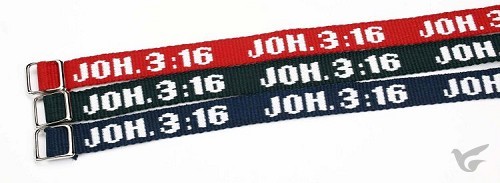 Productafbeelding: voorkant van Armbandje joh 3:16 groen