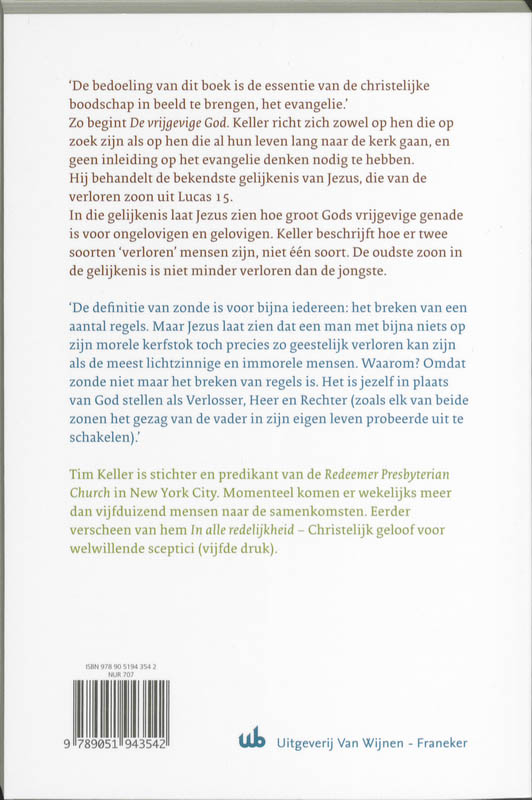 Productafbeelding: achterkant van De vrijgevige God