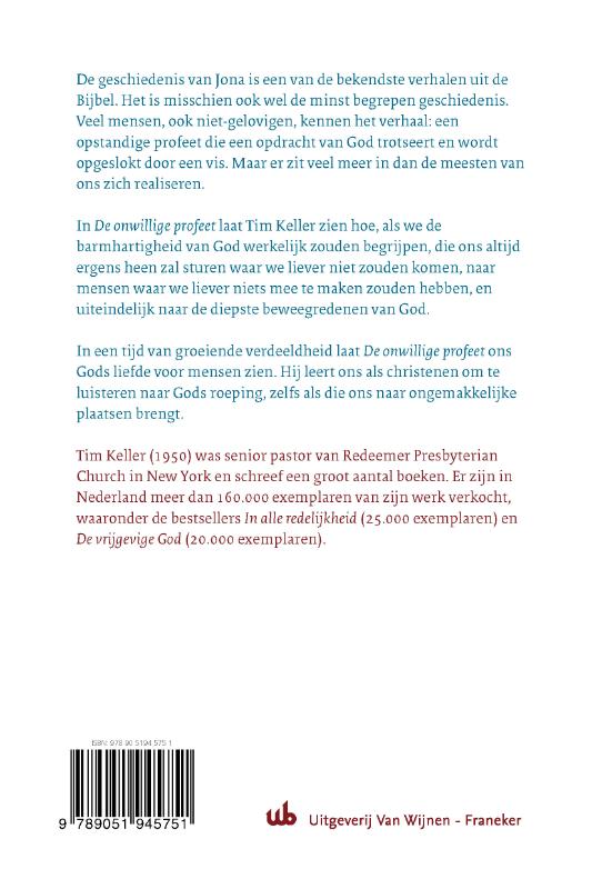 Productafbeelding: achterkant van De onwillige profeet