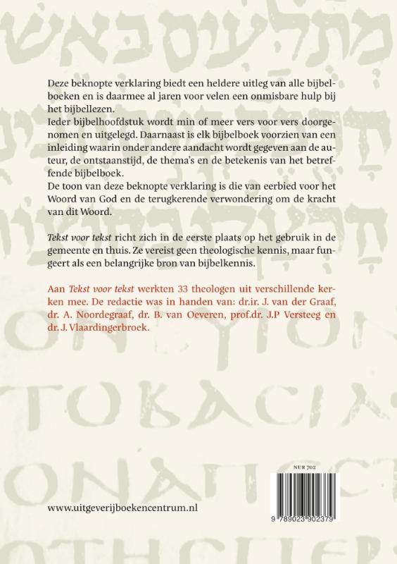 Productafbeelding: achterkant van Tekst voor tekst