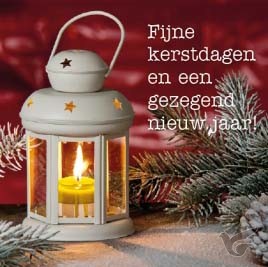 Productafbeelding: voorkant van Kerstkaart lantaarn met kaars fijne kers