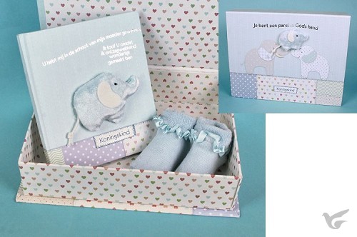 Productafbeelding: voorkant van Babydoos blauw je bent een parel in Gods