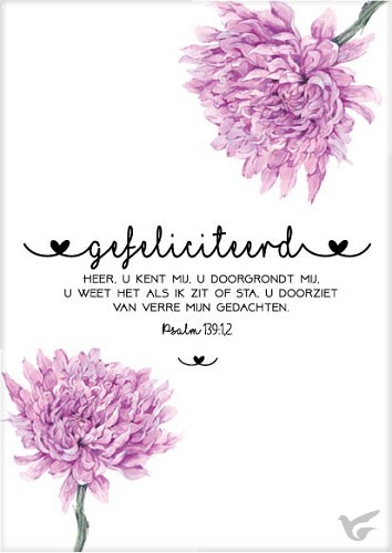 Productafbeelding: voorkant van Kaart gefeliciteerd psalm 139:1,2